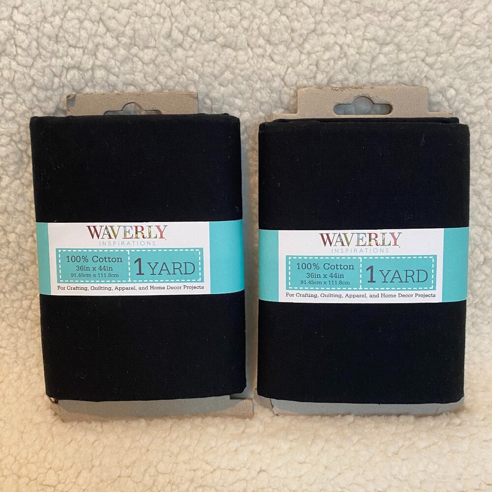 Waverly Inspirations Set‎ of 2 Packages 1 Yd Each Black 36" x 44" Cotton